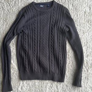 Izod Gray Cable Knit Crewneck Sweater